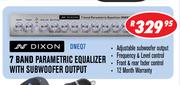 Dixon 7 Band Parametric Equalizer With Subwoofer Output(DNEQ7)