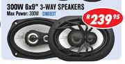 Dixon 300W 6x9" 3-Way Speakers(DN693T)