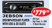 Jebson DVD/MP4/VCD/AVI Player With USB & SD Slots(JB698DVD)