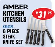 Amber Kitchen Utensils 6 Piece Steak Knife Set K34002A