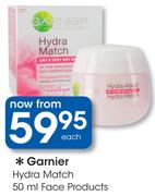 Garnier Hydra Match Face Products-50ml