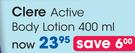 Clere Active Body Lotion-400ml