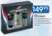 Integrity Eau De Toilette-50ml, Hand & Body Wash-75ml And Deodorant-125ml