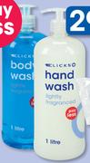Clicks Hand Or Body Wash-1Ltr Each