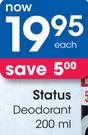 Status Deodorant - 200ml