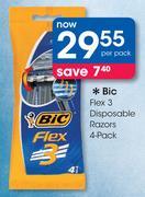 Bic Flex 3 Disposable Razors-4 Pack