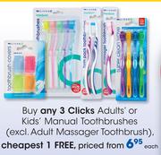 Clicks Adults' Or Kids' Manual Toothbrushes(Excl. Adult Massager Toothbrush)-Each