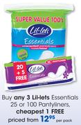 Lil-Lets Essentials 25 Or 100 Pantyliners-Per Pack