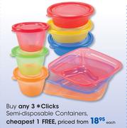 Clicks Semi-Disposable Containers Each