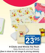 Clicks And Winnie The Pooh Baby Blankets And Soft Towels Each