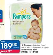 Pampers Premium Care Value Pack Disposable Nappies-Per Pack