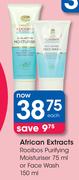 African Extracts Rooibos Purifying Moisturiser-75ml Or Face Wash-150ml Each