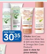 Clicks Skin Care Collection White Tea & Q10 And Aloe Vera & Omega Skin Care Products-Each