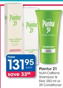 Plantur 21 Nutri-Caffeine Shampoo & Elixir-250ml Or 39 Conditioner-Each