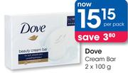 Dove Cream Bar-2x100g Per Pack
