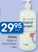 Clicks Body Or Hand Wash-1Ltr Each