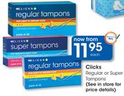 Clicks Regular Or Super Tampons-Each