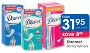 Discreet 60 Pantyliners-Per Pack