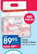 Clicks Made 4 Baby 480 Baby Wipes-Per pack
