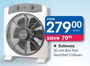 Safeway 30cm Box Fan Assorted Colours