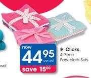 Clicks 4 Piece Facecloth Sets-Per Set