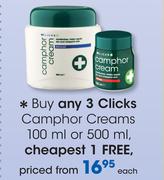 Clicks Camphor Creams-100ml Or 500ml Each
