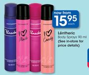 Lentheric Body Sprays-90ml Each