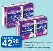 Always Ultra Platinum Pads Duo Packs-Per Pack