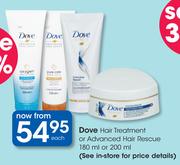 Dove Hair Treatment Or Advanced hair Rescue-180ml Or 200ml Each