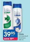 Clicks Anti Dandruff Shampoo-400ml Each
