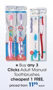 Clicks Adult Manual Toothbrushes-Each