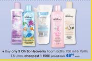 Oh So Heavenly Foam Baths-750ml And Refills-1.5Ltr-Each