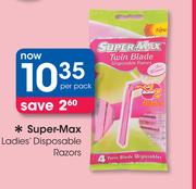 Super Max Ladies Disposable Razors-Per Pack