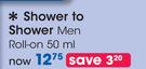 Shower To Shower Men Roll-On-50ml