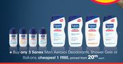 Sanex Men Aerosol Deodorants, Shower Gels Or Roll-Ons-Each