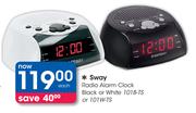 Sway Radio Alarm Clock Black Or White 101B-TS Or 101W-TS-Each