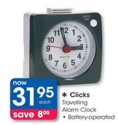 Clicks Travelling Alarm Clock Battery Operated