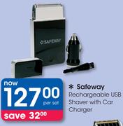 Safeway Rechargeable USB Shaver With Car Charger-Per Set