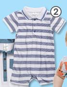 Clicks Boys Striped Romper