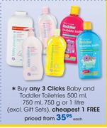 Clicks Baby And Toddler Toiletries-500ml, 750ml, 750g Or 1Ltr Each