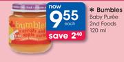 Bumbles Baby Puree 2nd Foods-120ml Each