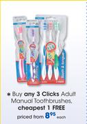 Clicks Adult Manual Toothbrushes-Each
