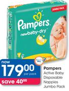 Pampers Active Baby Disposable Nappies Jumbo Pack-Per Pack