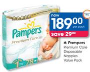 Pampers Premium Care Disposable Nappies Value Pack-Per Pack