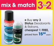 Status Deodorants & Roll-Ons