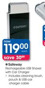 Safeway Rechargable USB Shaver With Car Charger