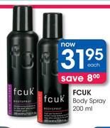 Fcuk Body Spray-200ml Each