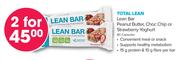 GNC Total Lean Bar Peanut Butter,Choc Chip Or Strawberry Yoghurt 90 Capsules-2's