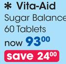 Vita Aid Sugar Balance 60 Tablets