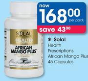 Solal Health Prescriptions African Mango Plus 45 Capsules